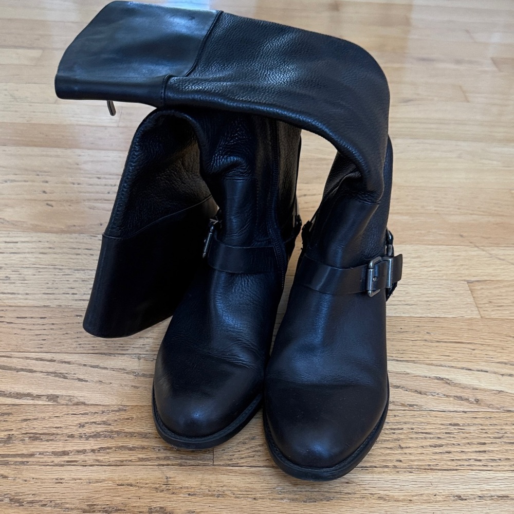 Vince Camuto Black Leather Women's Boots